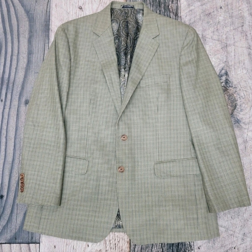 Ralph Lauren Men's Blazer Sport Coat Size 43R Silk Wool Houndstooth Dillard's